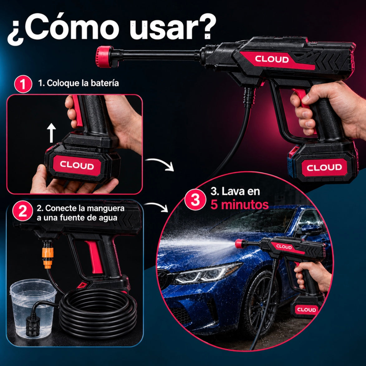 Hidrolavadora Portátil de Alta Presión